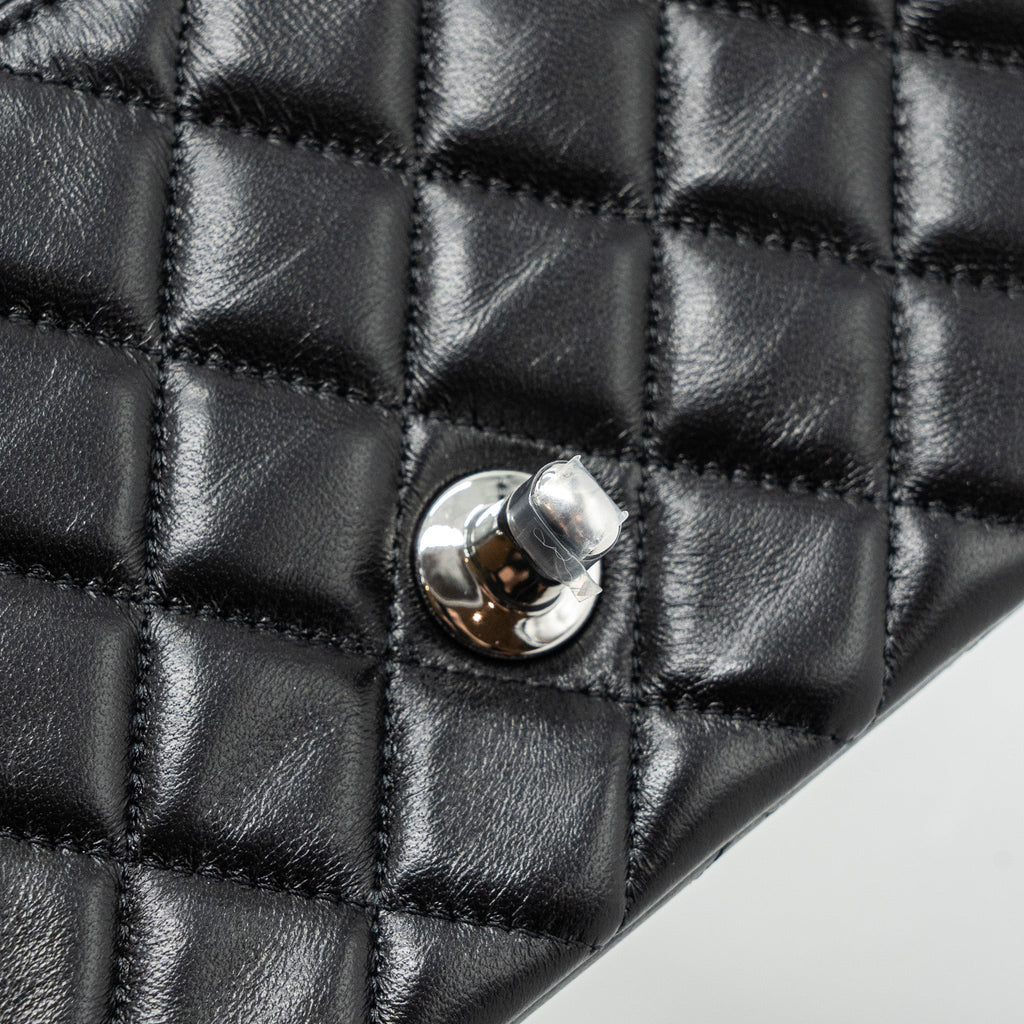 Chanel classic mini rectangular flap bag lambskin black  (microchip)