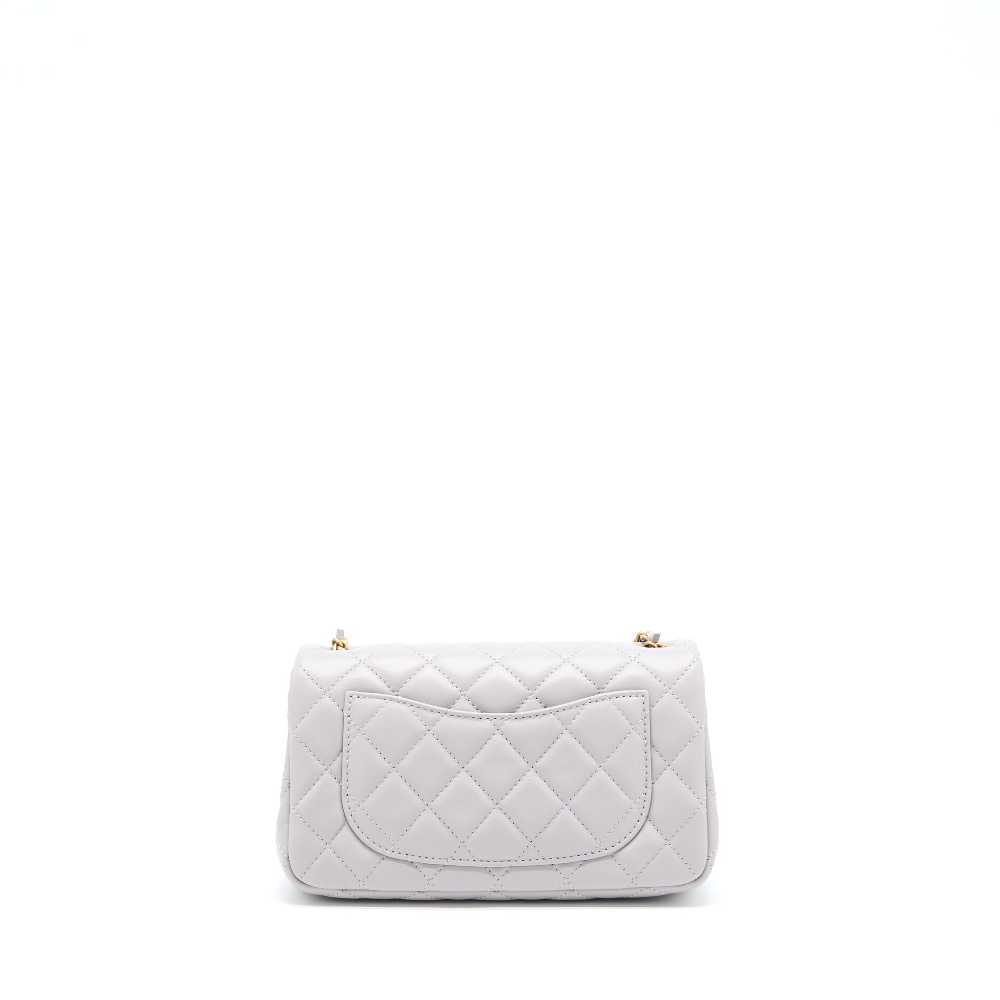 Chanel Pearl Crush Mini Rectangular Lambskin Grey Brushed  (Microchip)