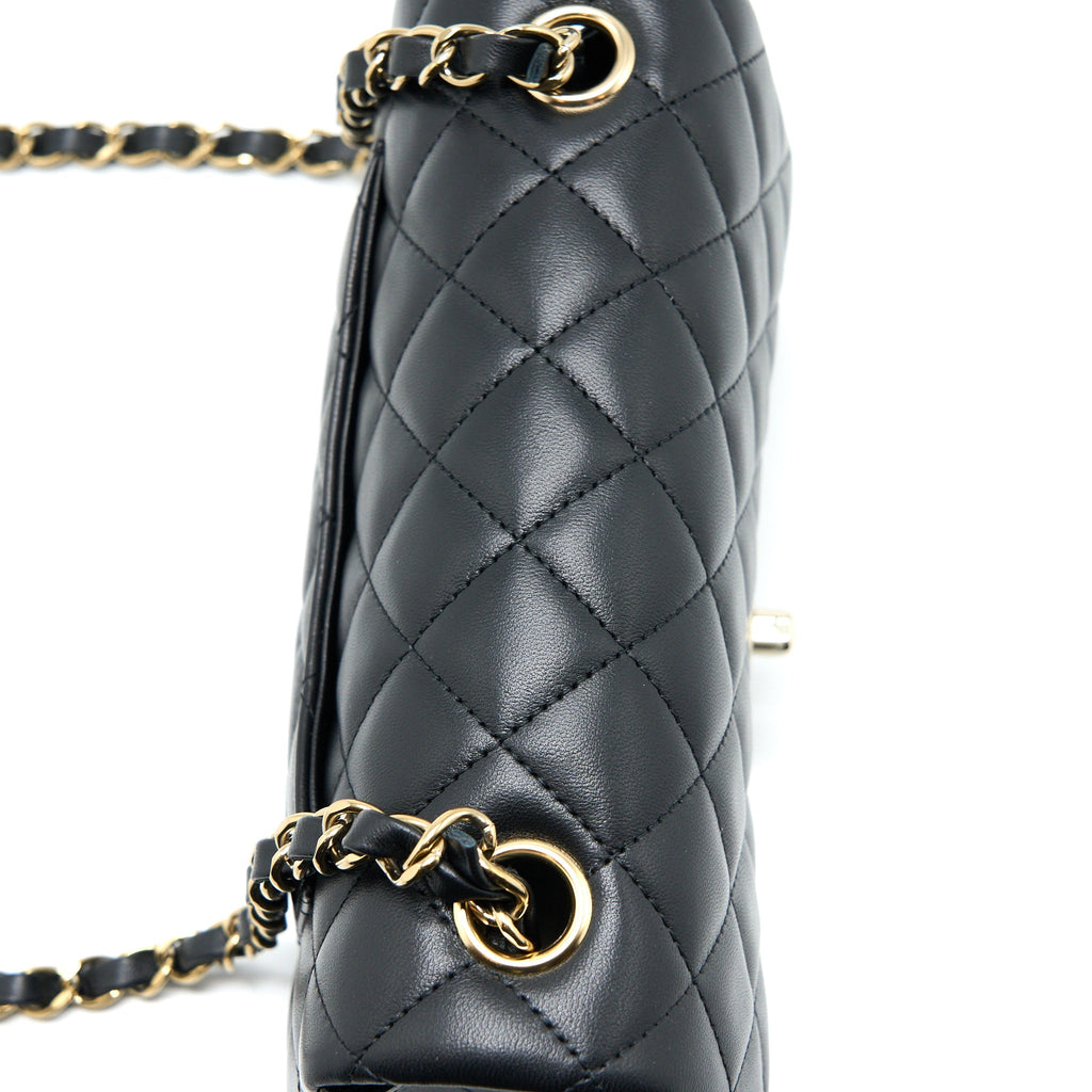 Chanel Classic Mini Rectangular Flap Bag Lambskin Black L (Microchip)