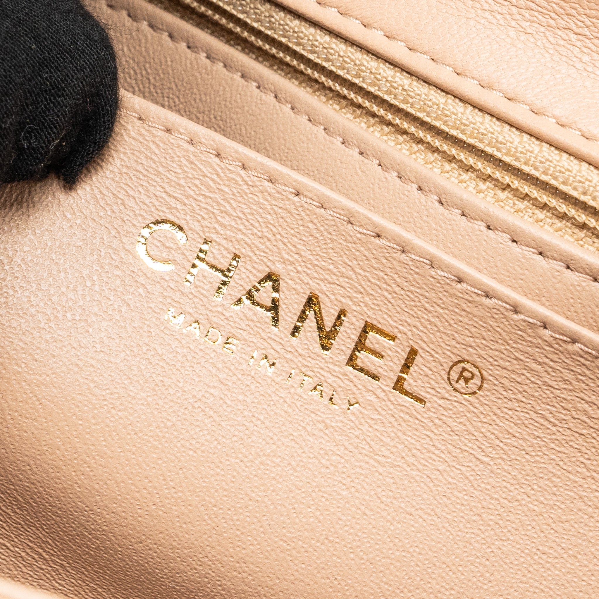 Chanel Mini Rectangular Flap Bag Lambskin Light Beige L (microchip)