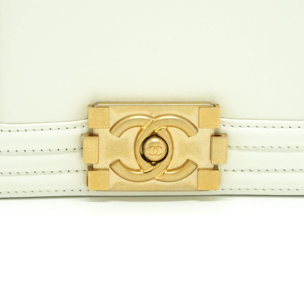 Chanel Mini Boy Handbag Calfskin White
