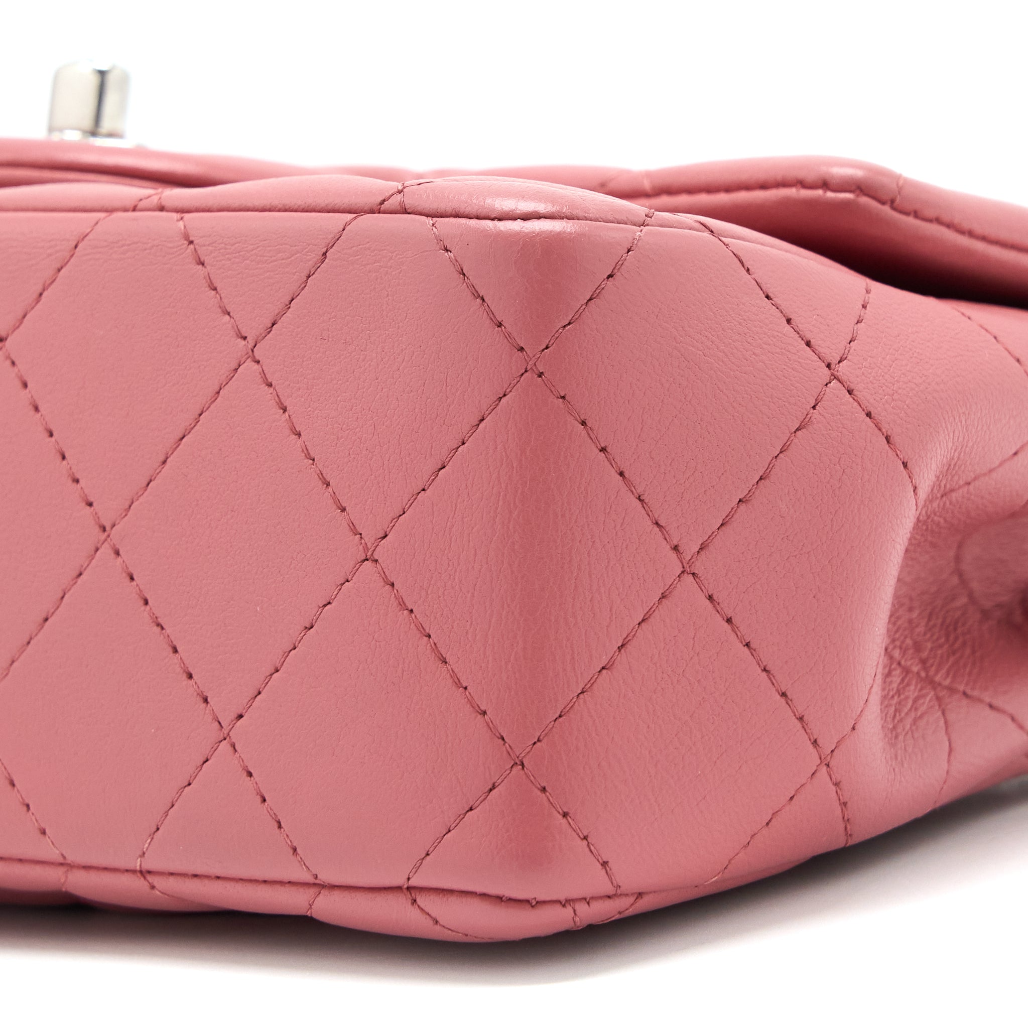 Chanel Mini Rectangular Flap Bag Lambskin Pink