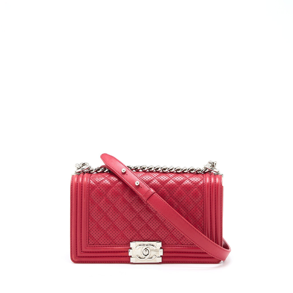 Chanel Medium Boy Bag Lambskin Red
