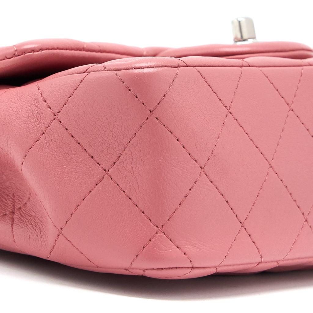Chanel Mini Rectangular Flap Bag Lambskin Pink