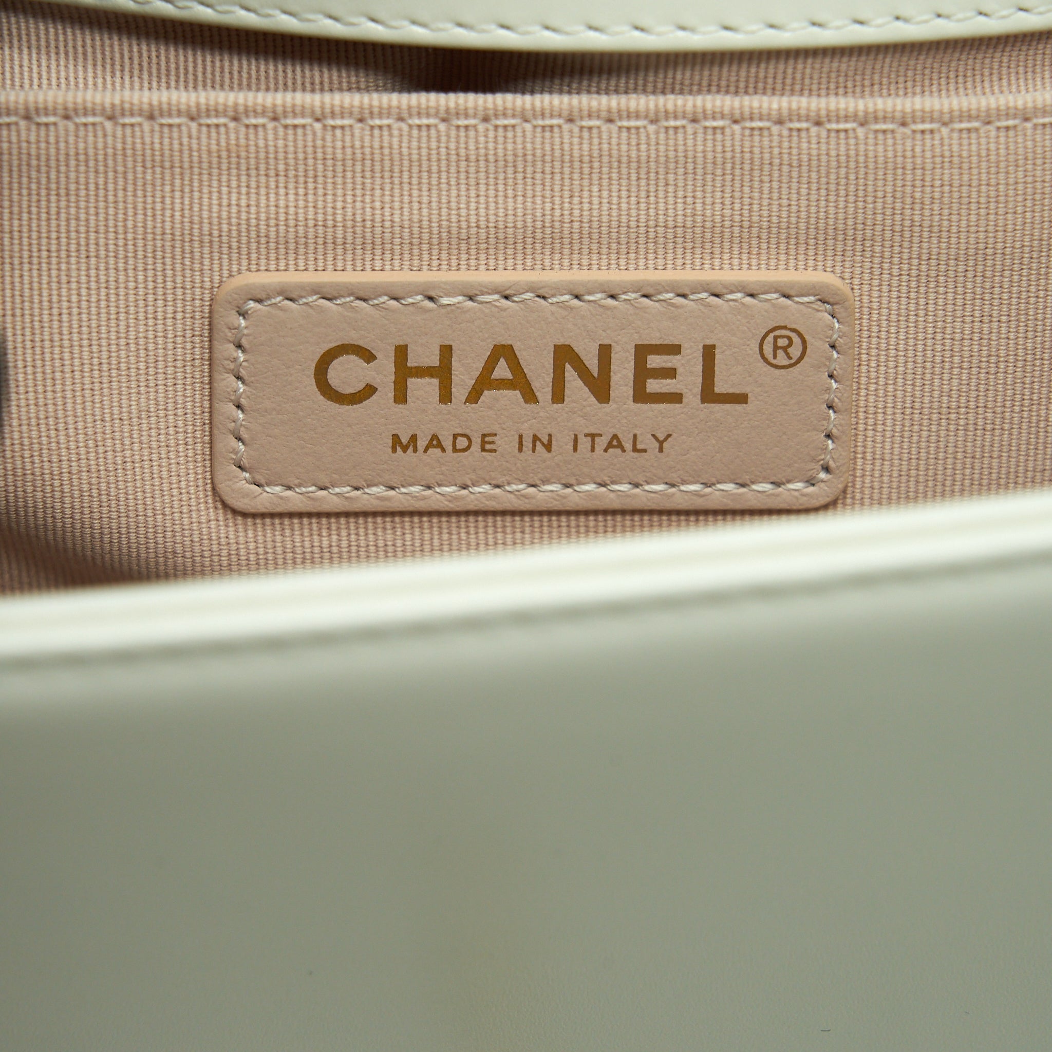 Chanel Mini Boy Handbag Calfskin White