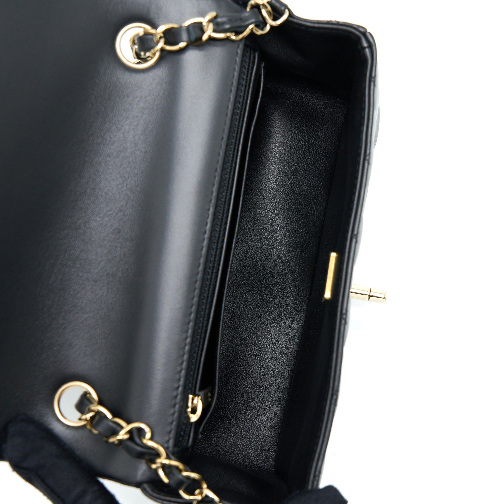 Chanel Classic Mini Rectangular Flap Bag Lambskin Black L (Microchip)
