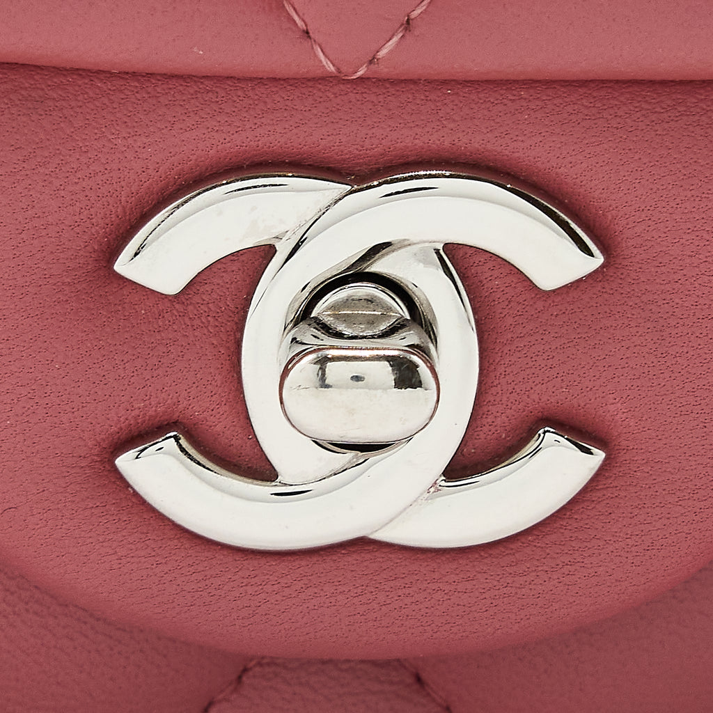 Chanel Mini Rectangular Flap Bag Lambskin Pink