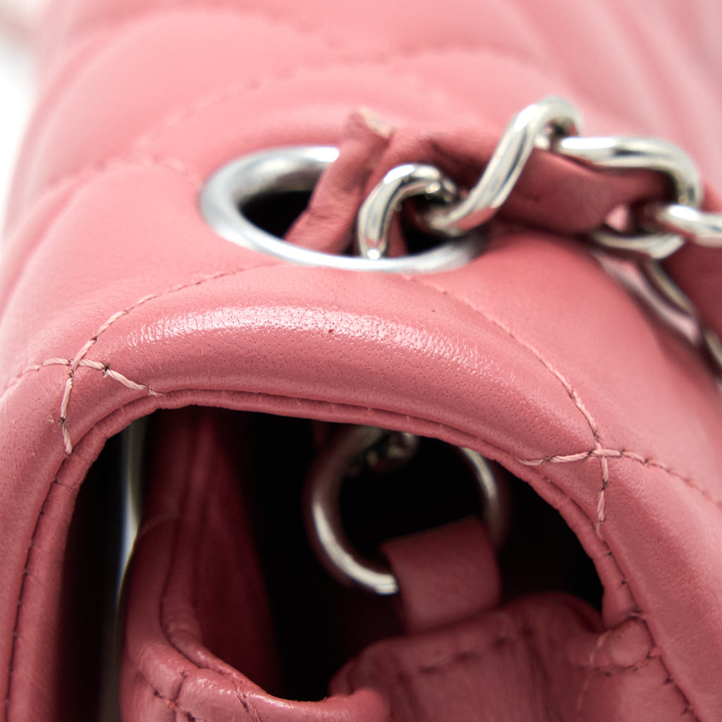Chanel Mini Rectangular Flap Bag Lambskin Pink
