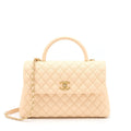 Chanel Coco Top Handle Flap Bag Caviar Beige