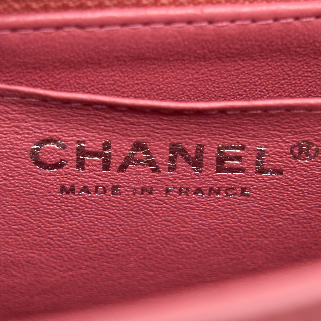 Chanel Mini Rectangular Flap Bag Lambskin Pink