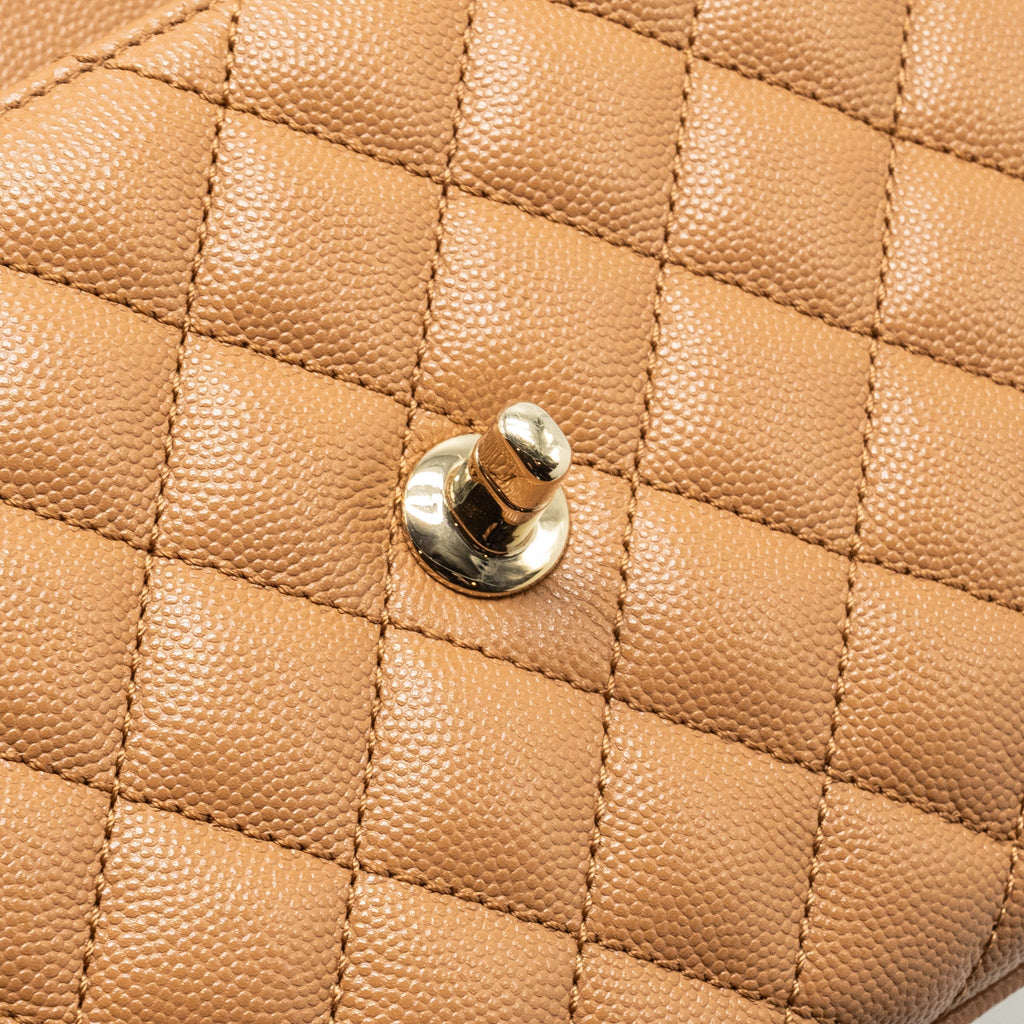 Chanel 21P Small Coco Handle Caviar Caramel L