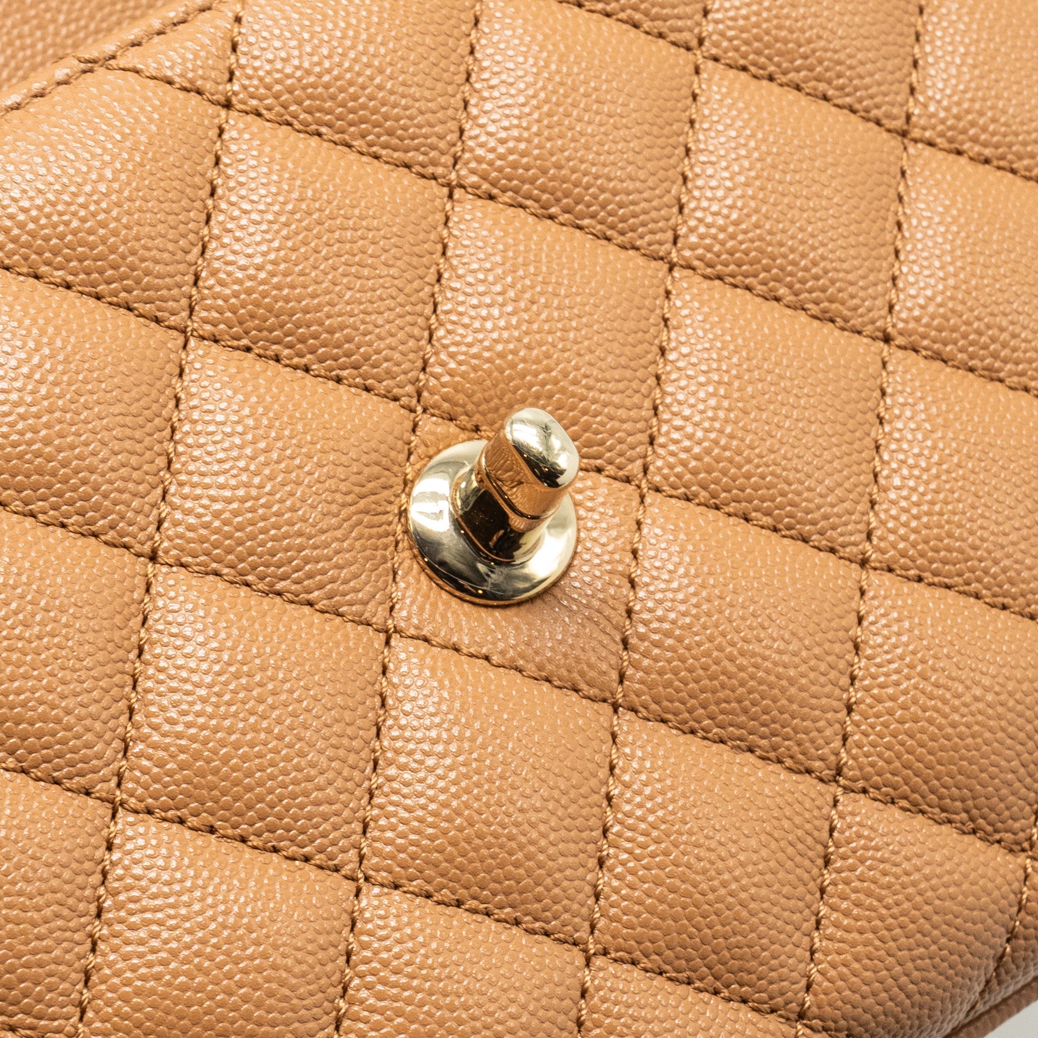 Chanel 21P Small Coco Handle Caviar Caramel L
