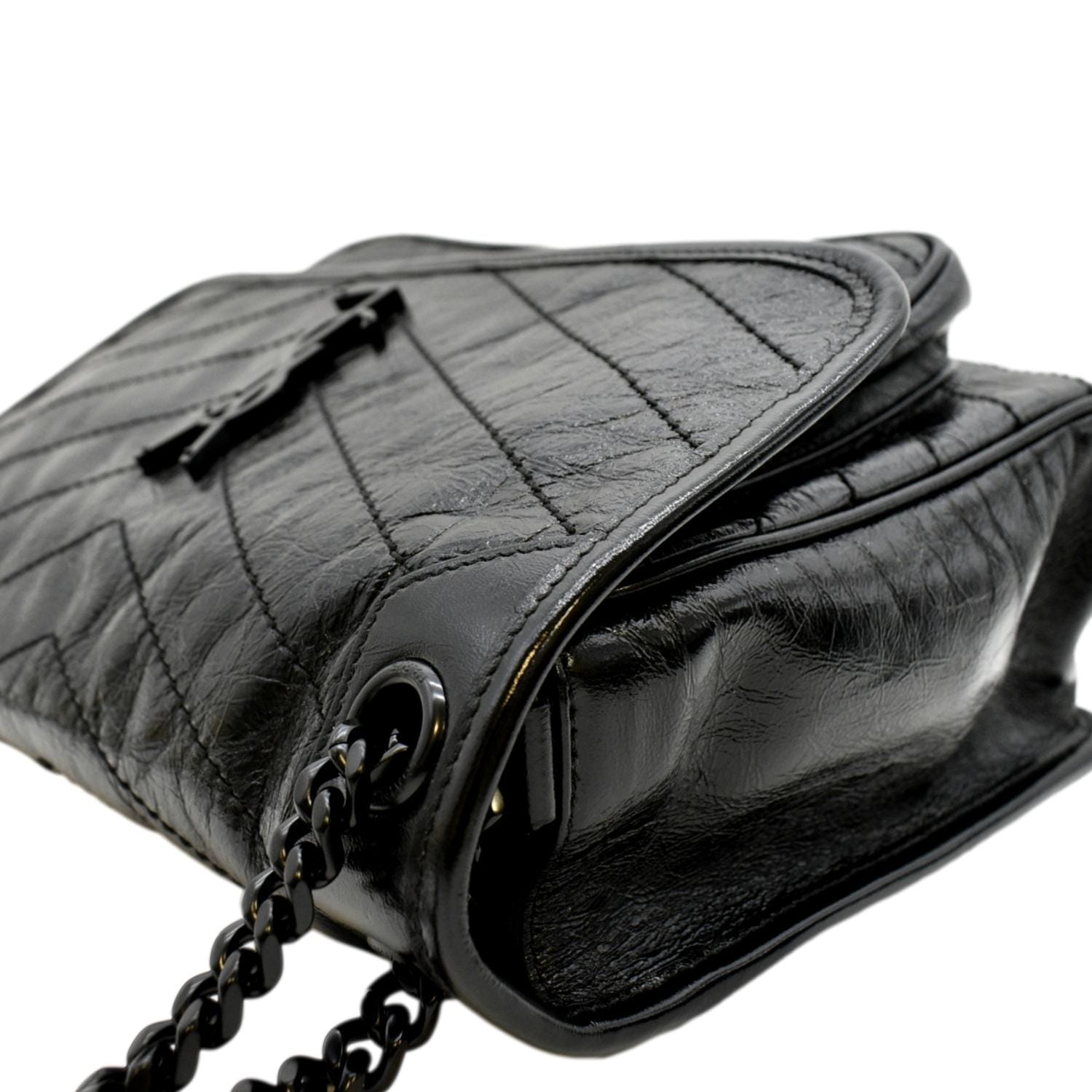 YVES SAINT LAURENT Niki Medium Leather Shoulder Bag Black