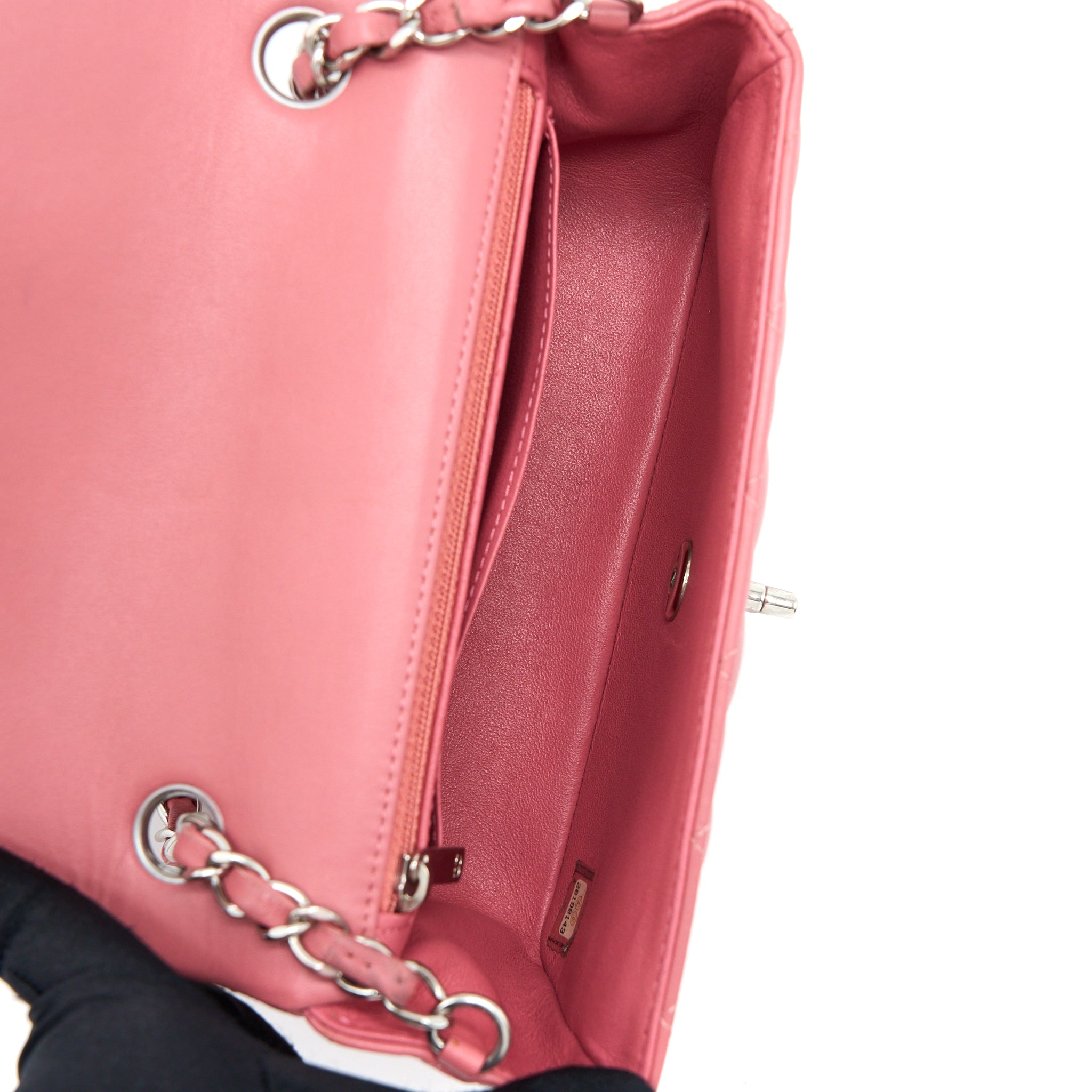 Chanel Mini Rectangular Flap Bag Lambskin Pink