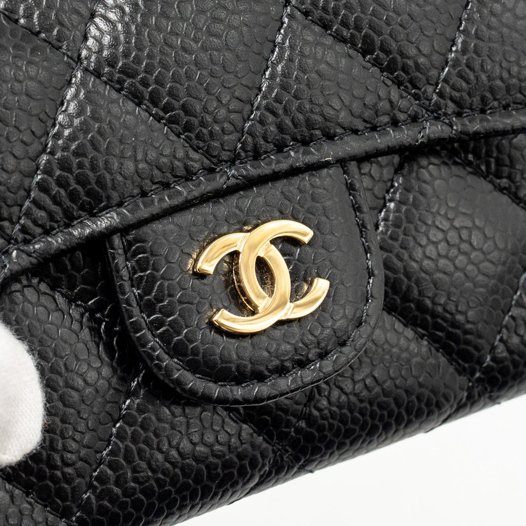 CHANEL Classic Flap Card Holder Caviar Black