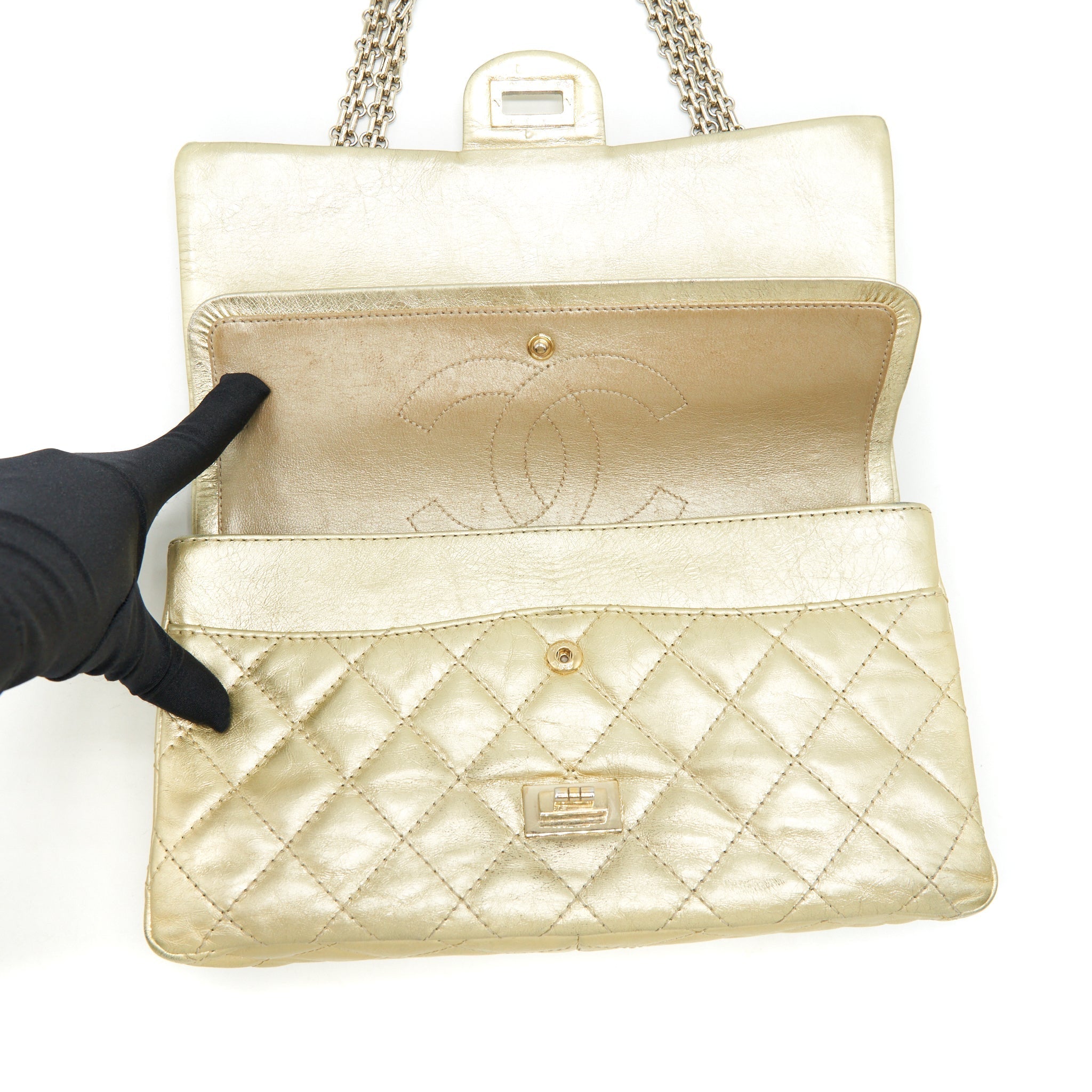 Chanel 2.55 Reissue 226 Double Flap Bag Gold