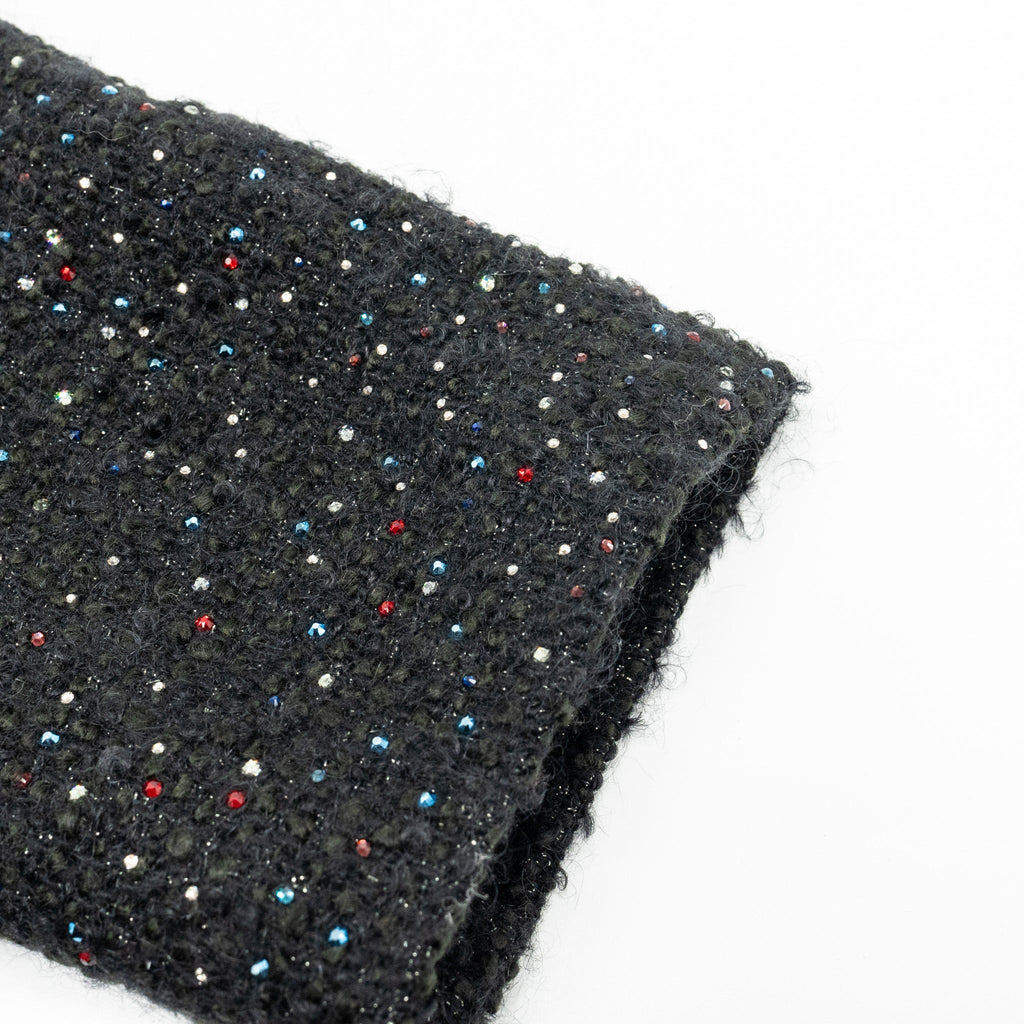 Chanel Size 38 Shining Crystal Tweed Dress Coat Wool/Acrylic Black/Multicolour