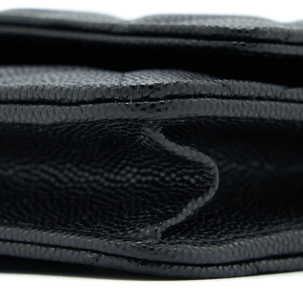 Chanel 23C Giant CC Logo Wallet on Chain Caviar Black L (Microchip)
