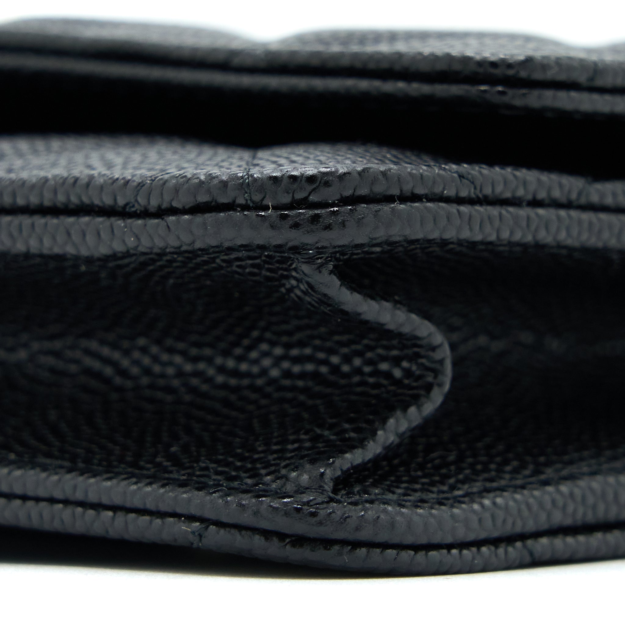 Chanel 23C Giant CC Logo Wallet on Chain Caviar Black L (Microchip)