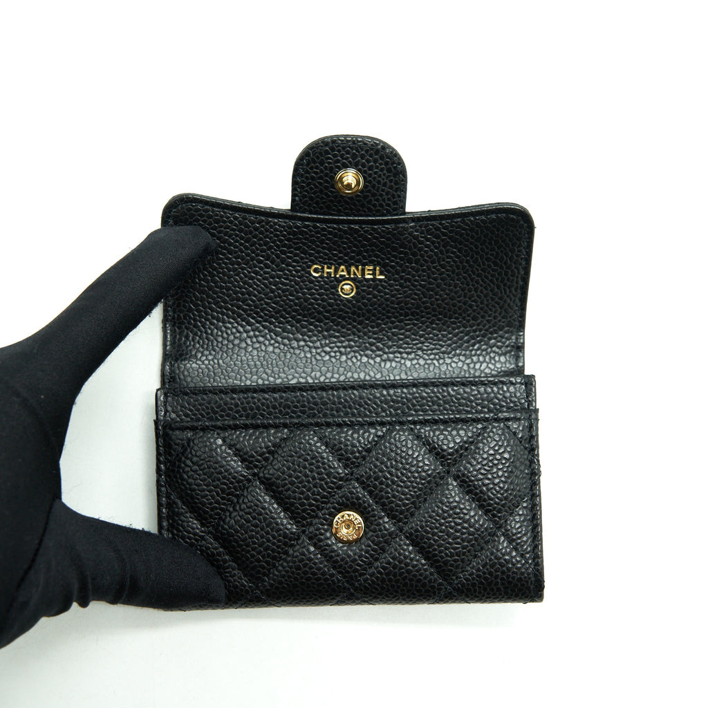 Chanel Classic Flap Card Holder Caviar Black