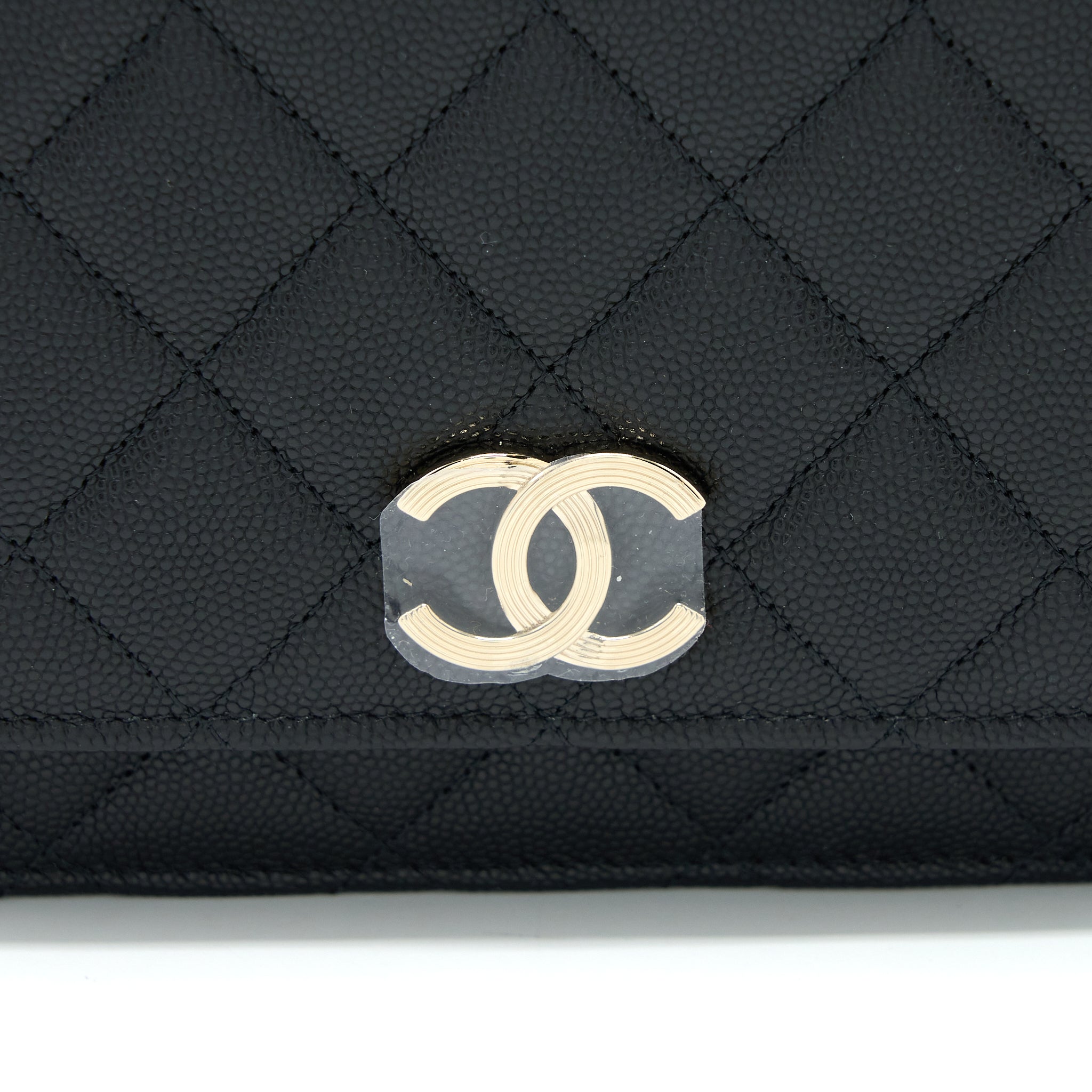 Chanel 23C Giant CC Logo Wallet on Chain Caviar Black L (Microchip)