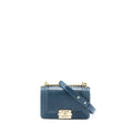 Chanel Small Boy Bag Lizard Dark Blue L