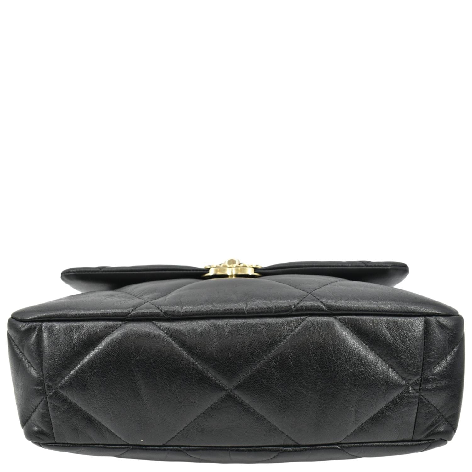 CHANEL 19 Medium Quilted Lambskin Leather Flap Shoulder Bag Black