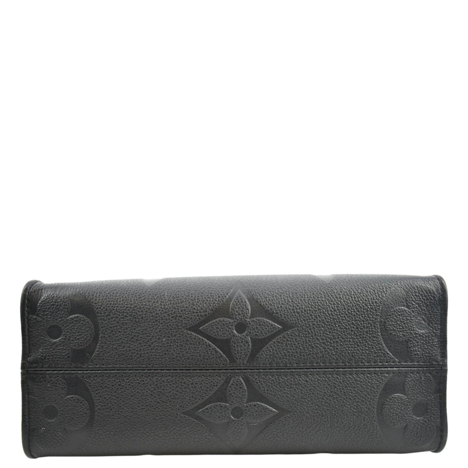 LOUIS VUITTON Onthego PM Monogram Empreinte Tote Shoulder Bag Black