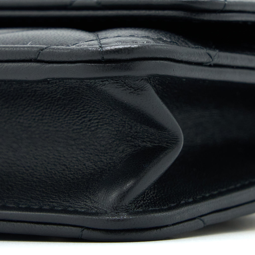 Chanel Pearl Crush Wallet On Chain Lambskin Black Brushed  (Microchip)