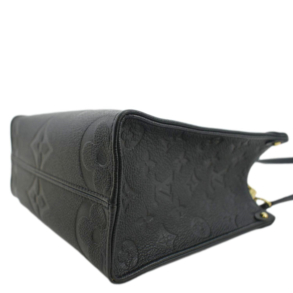 LOUIS VUITTON Onthego PM Monogram Empreinte Tote Shoulder Bag Black