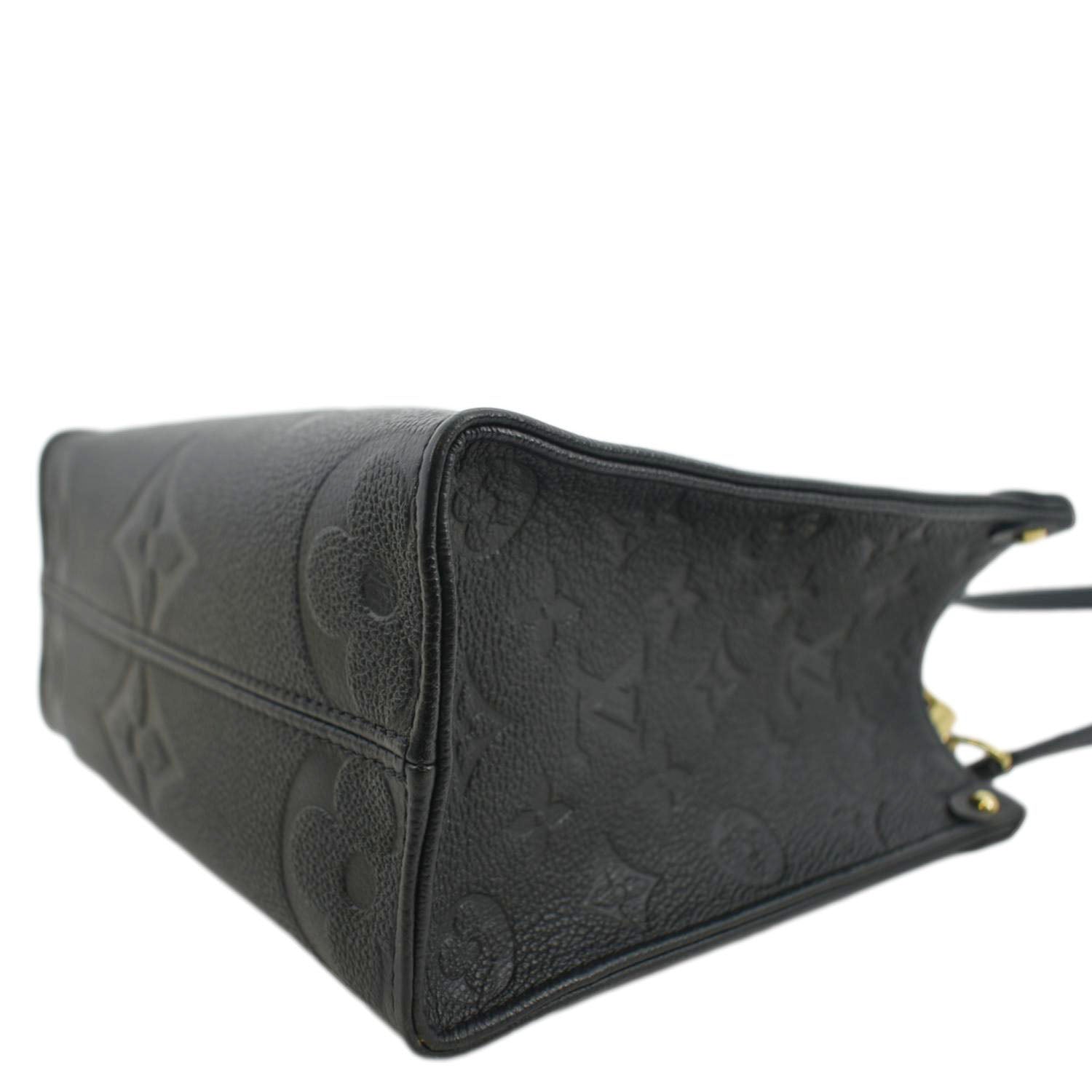 LOUIS VUITTON Onthego PM Monogram Empreinte Tote Shoulder Bag Black