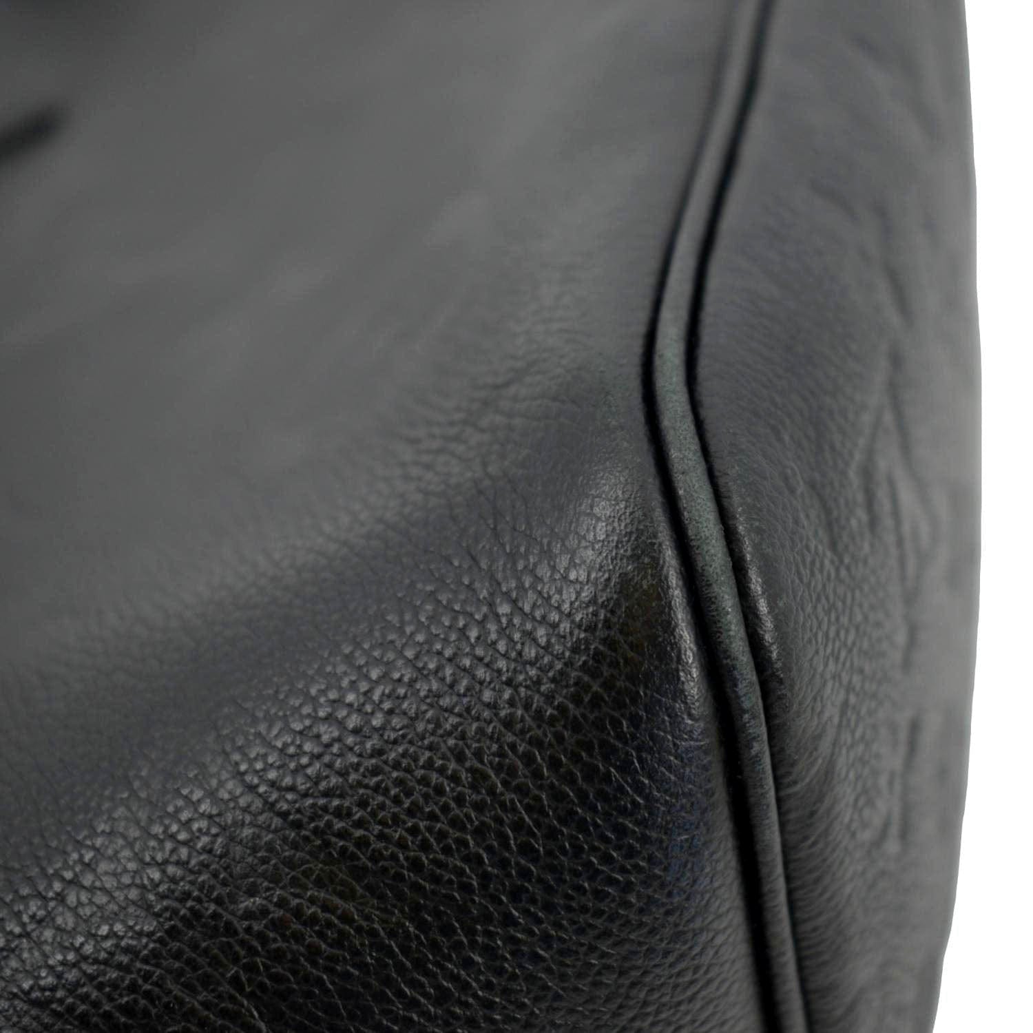 LOUIS VUITTON Neverfull MM Empreinte Leather Tote Shoulder Bag Black