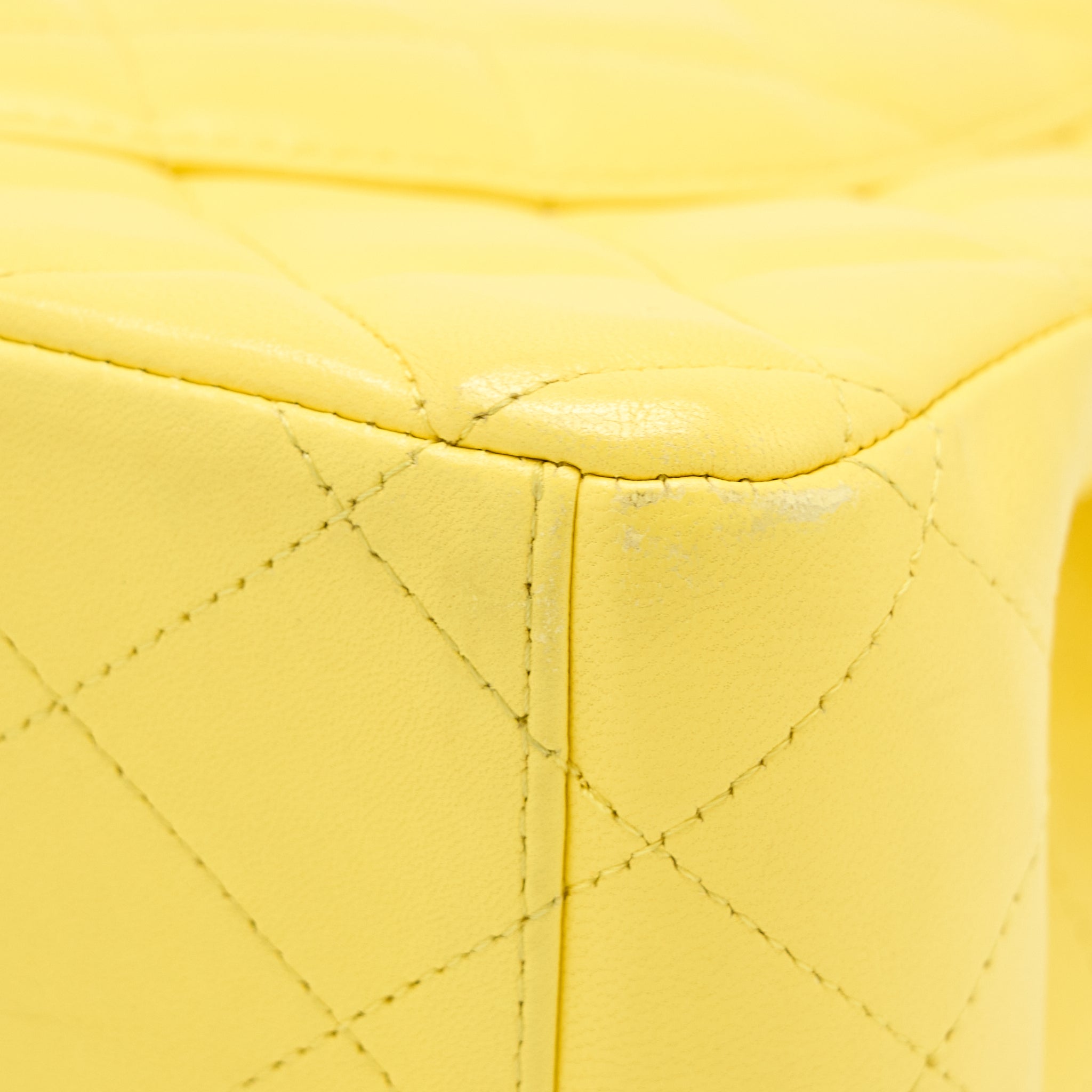Chanel Maxi Classic Double Flap Bag Lambskin Yellow L