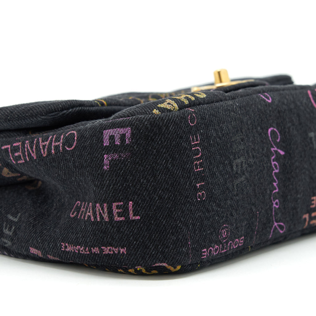 Chanel 22P Small Flap Bag 23cm Denim Black