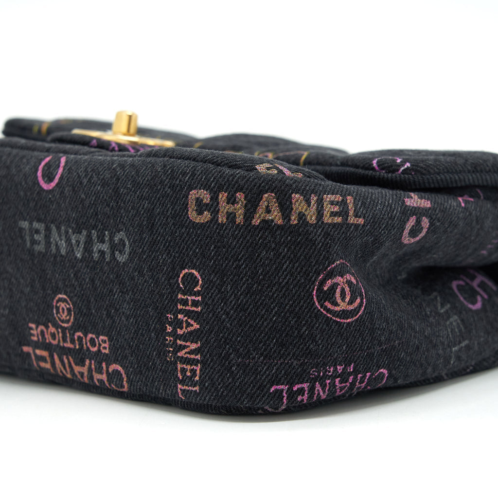 Chanel 22P Small Flap Bag 23cm Denim Black