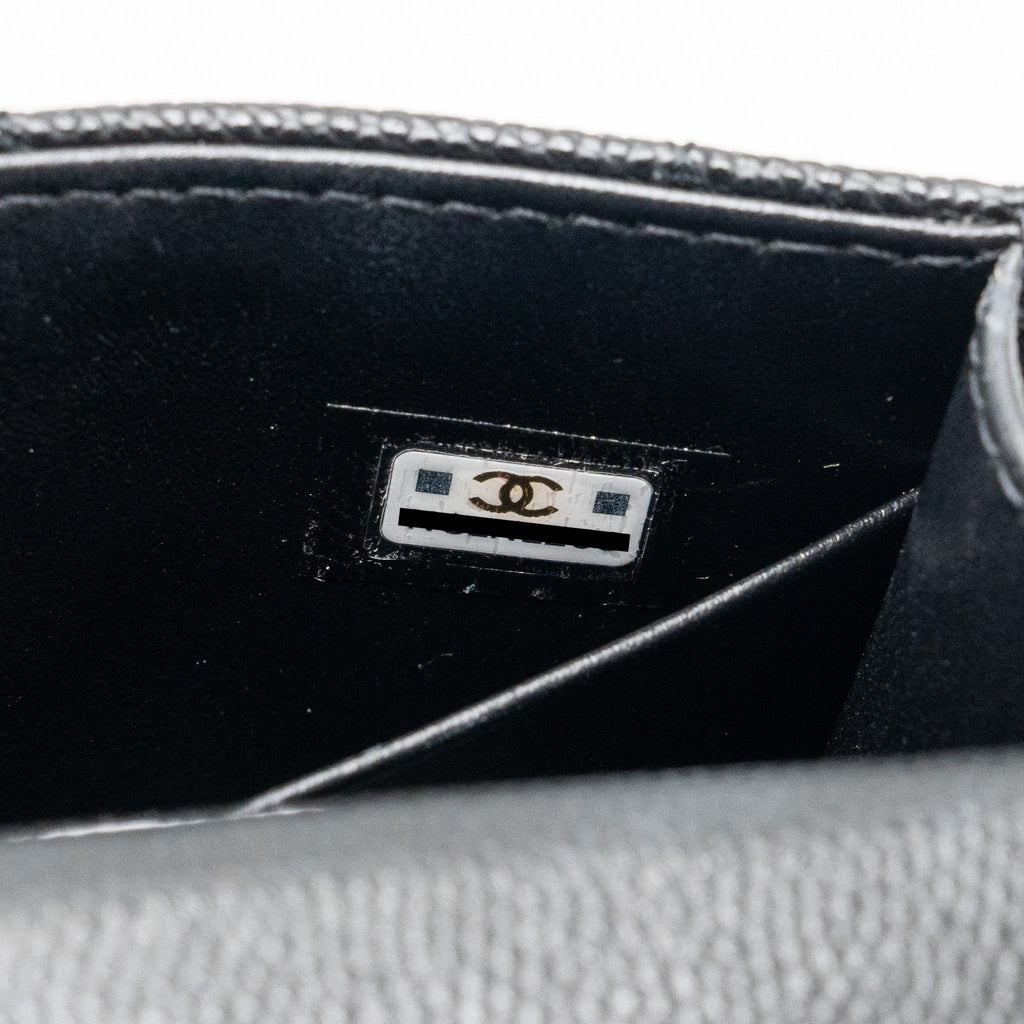 Chanel Top Handle Mini Flap Bag Caviar Black L (Microchip)