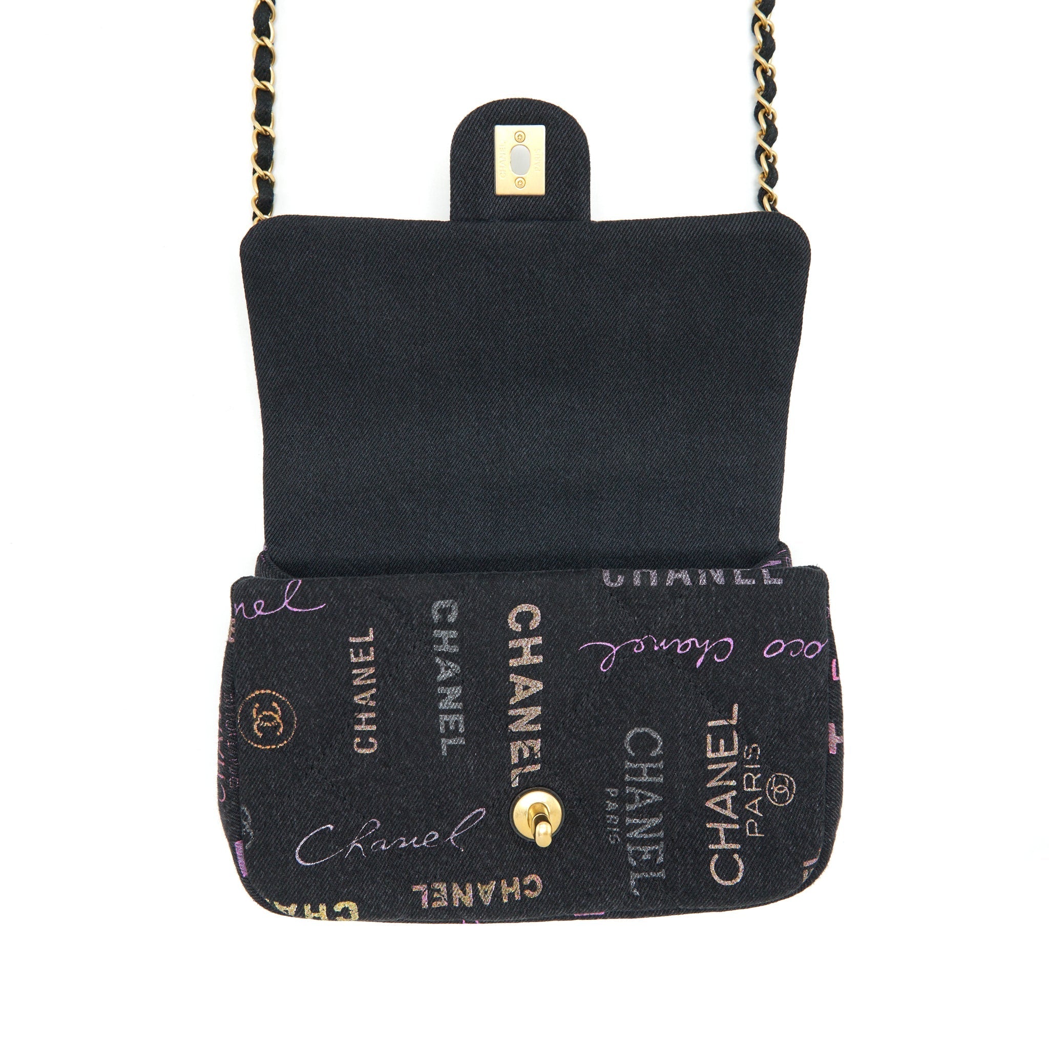 Chanel 22P Small Flap Bag 23cm Denim Black