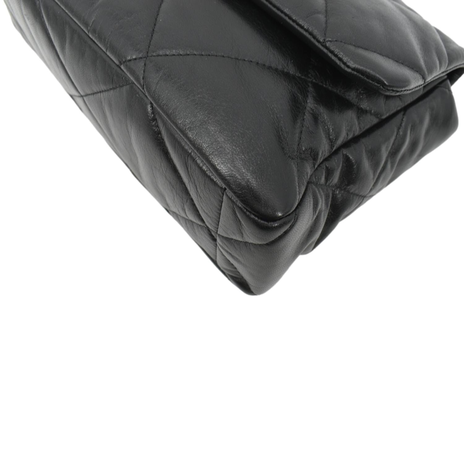 CHANEL 19 Medium Quilted Lambskin Leather Flap Shoulder Bag Black