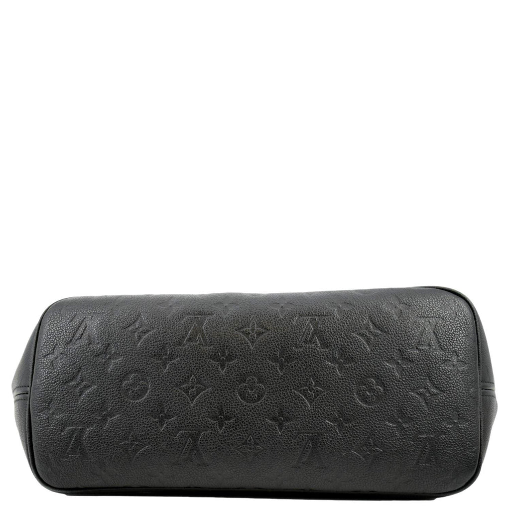 LOUIS VUITTON Neverfull MM Empreinte Leather Tote Shoulder Bag Black