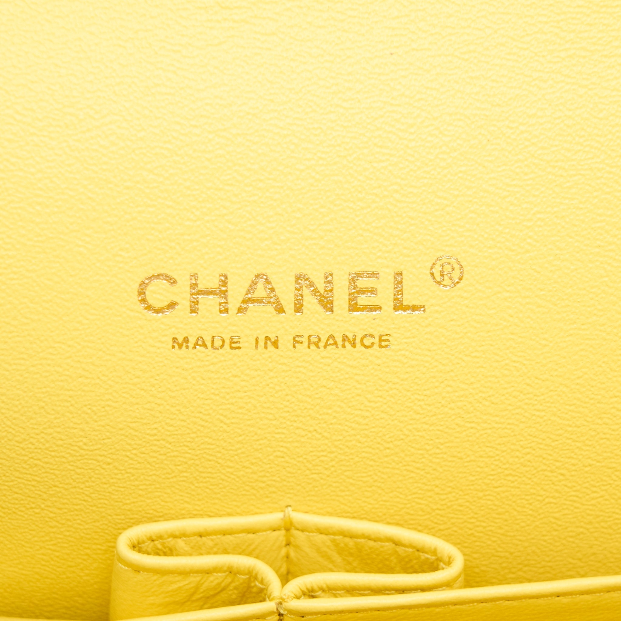 Chanel Maxi Classic Double Flap Bag Lambskin Yellow L