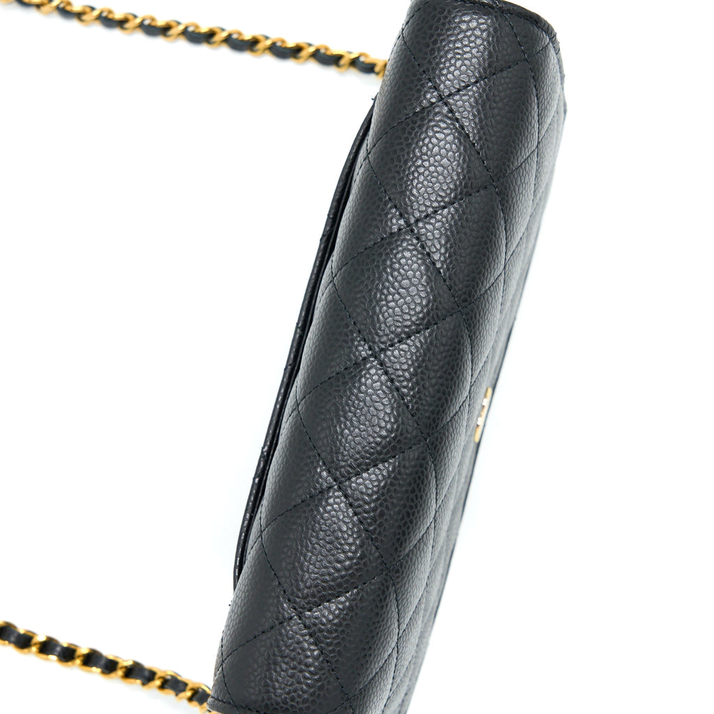 Chanel Classic Wallet On Chain Caviar Black  (Microchip)