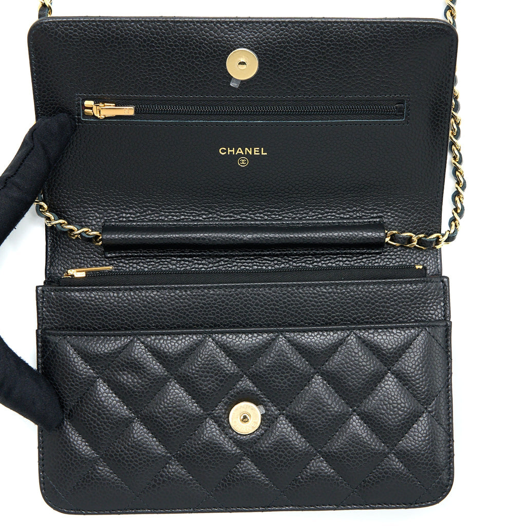 Chanel Classic Wallet on Chain Caviar Black  (Microchip)