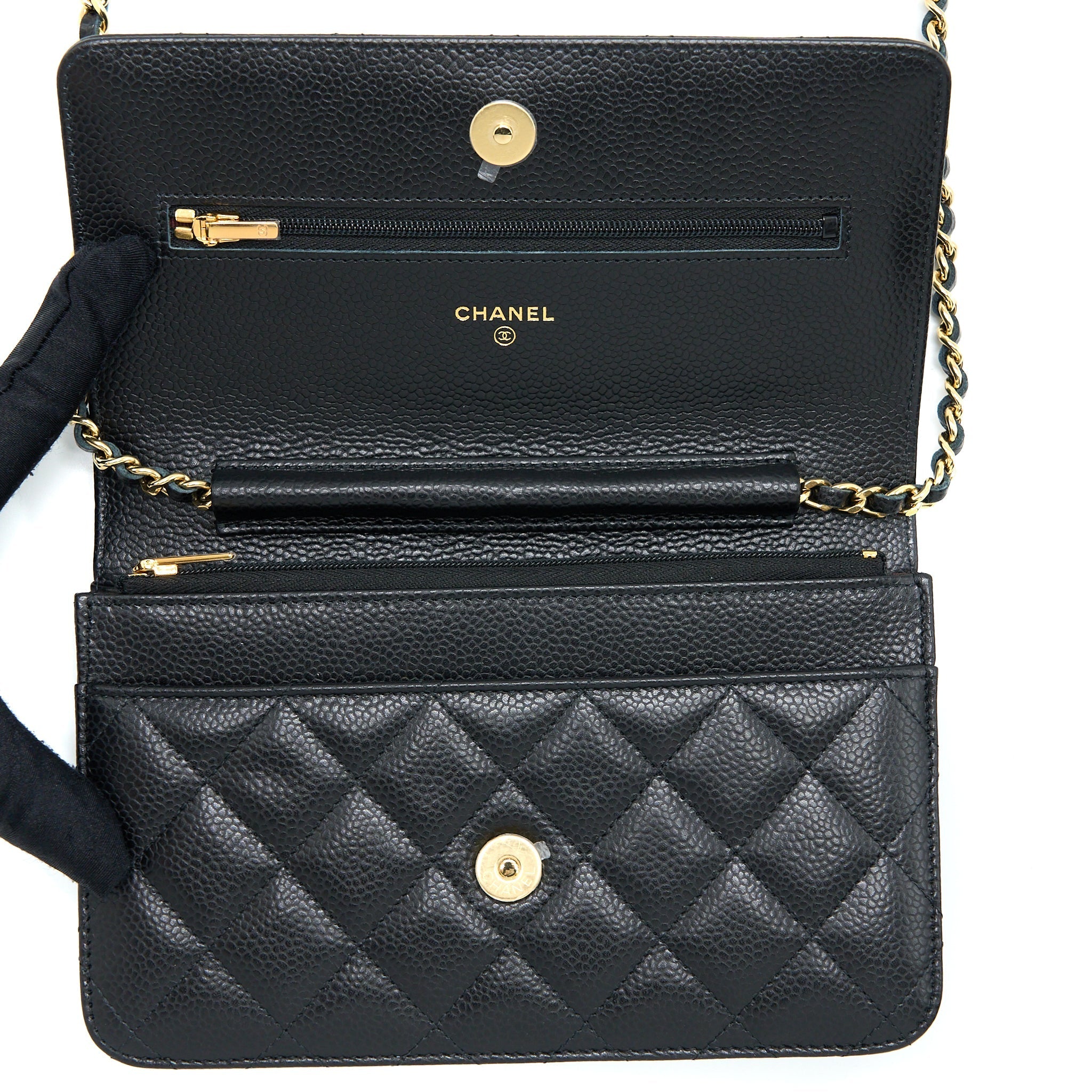Chanel Classic Wallet on Chain Caviar Black  (Microchip)