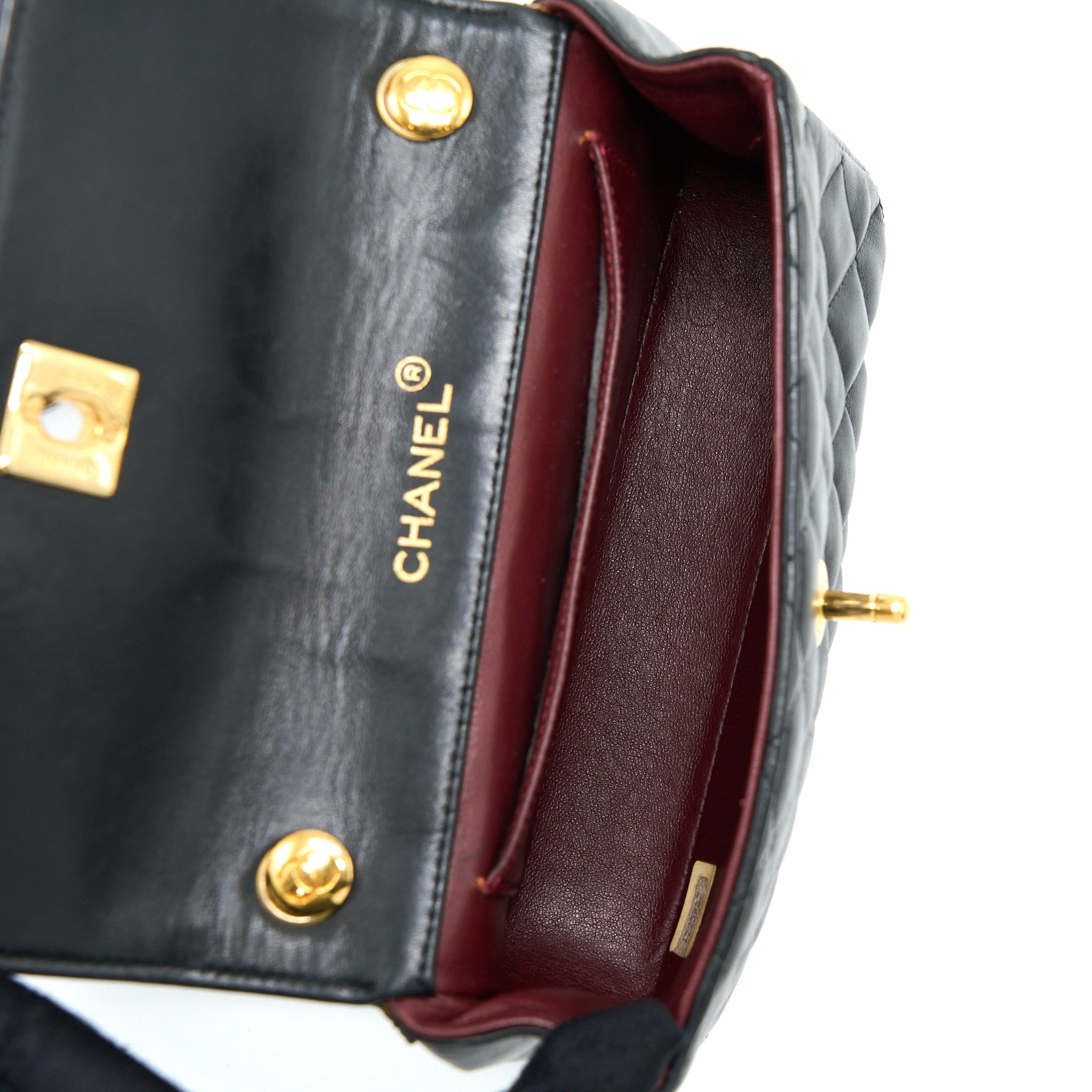 Chanel Vintage Mini Flap Bag Lambskin Black