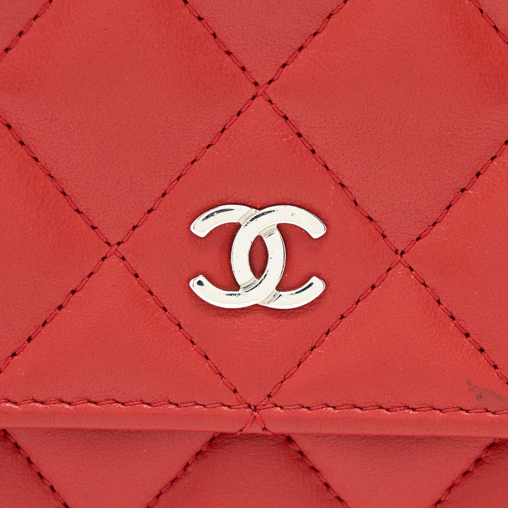 Chanel Classic Wallet On Chain Lambskin Orange Red