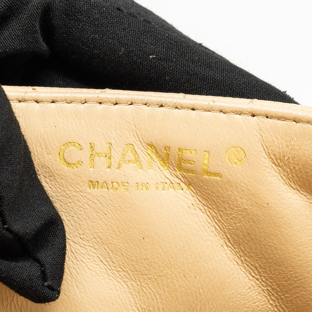Chanel East-West Flap Shoulder Bag Caviar Beige