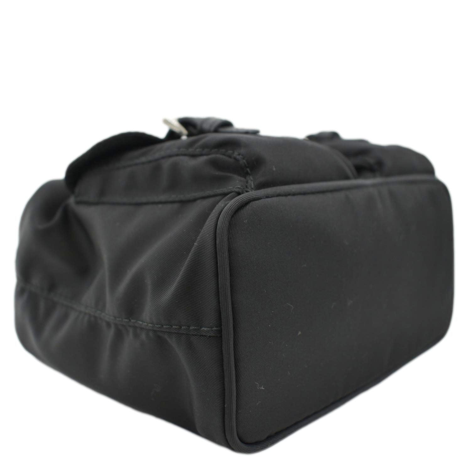 PRADA Double Pocket Mini Nylon Backpack Shoulder Bag Black