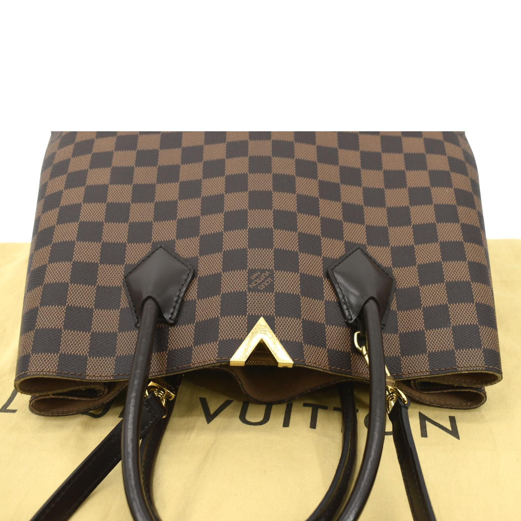 LOUIS VUITTON Kensington Damier Ebene Tote Bag Brown