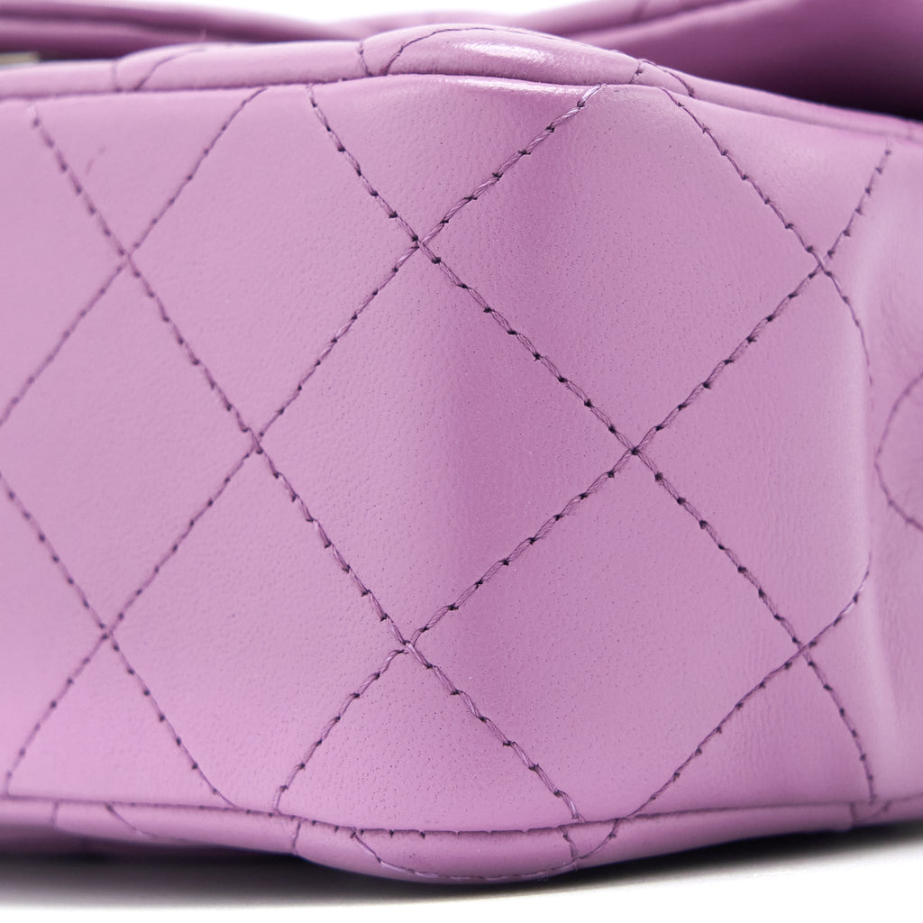 Chanel Mini Rectangular Flap Bag Lambskin Purple