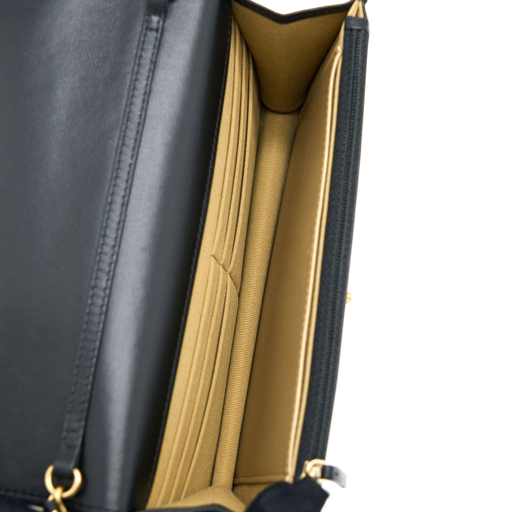 Chanel Pearl Crush Wallet on Chain Lambskin Black  (Microchip)